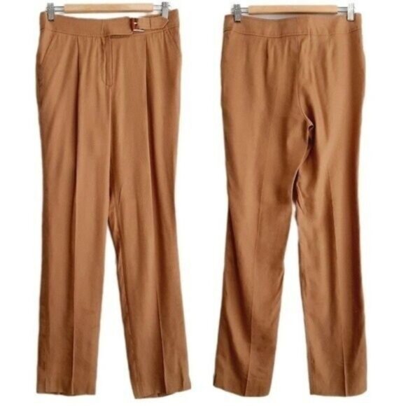 LUISA SPAGNOLI Linen Blend Light Dress Pants Tan Sz S | Eur 42 - Picture 1 of 10